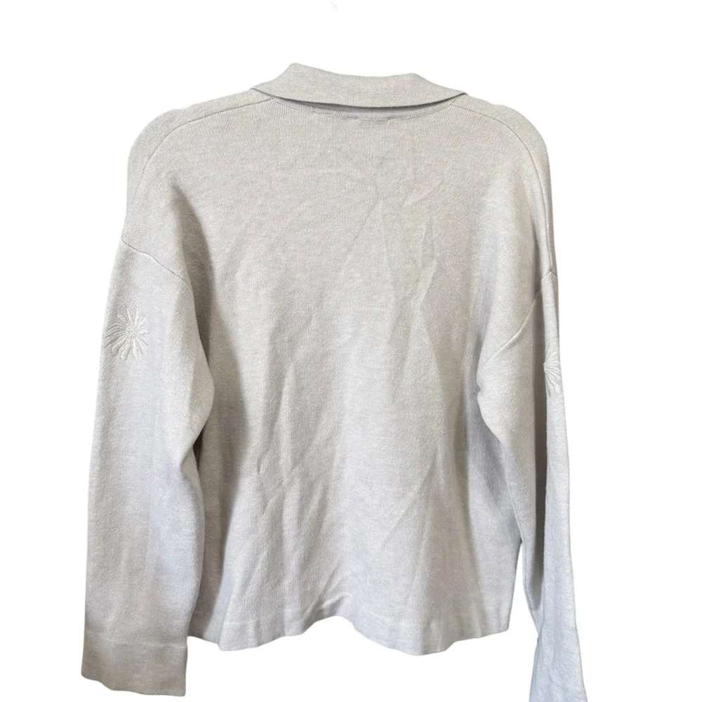 Elie Tahari Women’s Cream Floral Print Sweater Cardigan Size Large - Picture 6 of 6